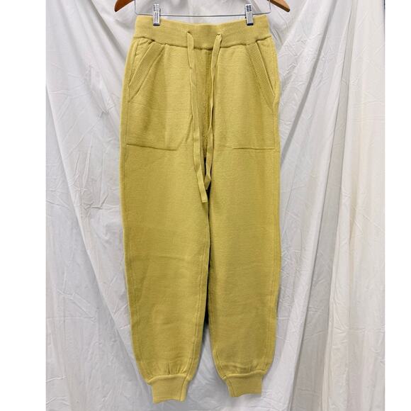 CAARA Wool Blend Mustard Yellow Jogger Pant Small Loungwear Casual Cozy - Picture 2 of 6